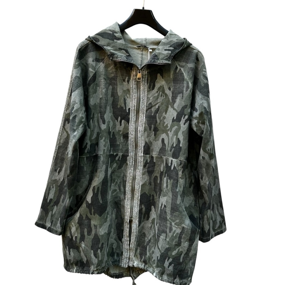 NWT Kaktus Camo Hooded Jacket Made in Italy Sz XL - Picture 2 of 9